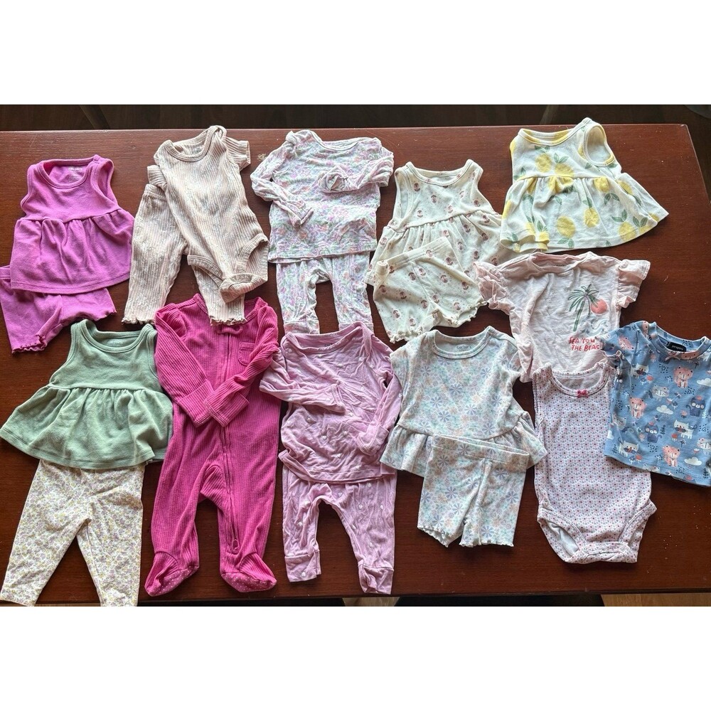 CARTERS baby girls lot of outfits ribbed tank peplum dresses with shorts, etc